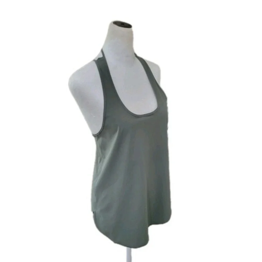 Athleisure Tank Top Racerback Summer Green Size 6 Breathable UPF‎ Gym Yoga